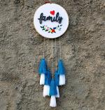 Vah Multicolor Wooden Family Word Embroidery Hoop Art Work Gift With Wool Tassels On Special Events