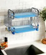 AMOL Steel Stainless Steel Dish Rack With 2 Plastic Trays (ER64)