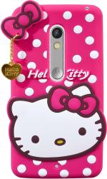 COVERBLACK Rubber Back Cover Compatible model for Motorola Moto X Play- Turbo Charger - Pink