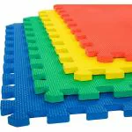 BUMTUM Interlocking Baby Play Mat | Puzzle Flooring |12 MM Thickness | Set of 4 Tiles (Multicolour)