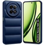 Fashionury Back Cover for Realme Narzo N65 5G | Matte Soft Silicon Flexible | Camera Bump Protection | Liquid Silicon Puff Case All Side Shock Proof Rubberised Back Case for Realme Narzo N65 5G (Blue)