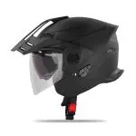 Steelbird SBH-23 GT Plus Open Face ISI Certified Helmet with Inner Sun Shield (Large 600 MM, Dashing Black)