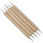 Qatalitic 5 Piece Wooden Dotting Tool Set, Double Ended Steel Ball Stylus For Mandala Art, Clay, Pottery, Ceramic, Nail Art And Sculpting Tools Ceram