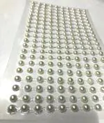 KRASHTIC Self-Adhesive Smooth White Shining Pearl For Art & Craft (Size 3mm) Incomplete