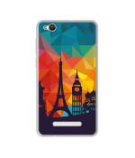 Casotec Colored Paris Design Printed Silicon Soft TPU Back Case Cover for Gionee Gpad G4