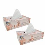 LILLIS Facial Soft Tissue Box 100 pulls 2 ply 200 Sheet Tissue box | Whtie Box | Pack of 2