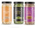 Nayanvati Flax , Pumpkin, Sunflower Seeds Raw Combo Pack for Eating (300 gm, Pack of 3)