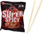 Nongshim Red Super Spicy Noodles With 2 Pair Chopsticks, 120 G (Pack Of 3)
