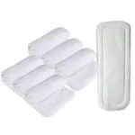 Ineffable Baby Diaper Insert Pad In 4 Microfiber Layer Washable and Reusable Cloth Diaper Pad For Newborn Babies Child and Toddler - 0-24 Months (White, Pack of 7)