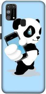 SARTOOLIYA Samsung Galaxy M31 Multicolor Plastic Panda Wallpaper, Cartoons Printed Water Proof Back Cover