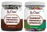 La Casa Dark Chocolate Rainbow Vermicelli Sprinkles 200 Gm (Pack Of 2)