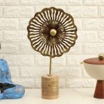 vedas Multicolour Metal Sorn Rays Flower for Table Decor Living Room, Office, Decorative Showpeice for Home, Desk Decor, Table Top (Size 11 x 20 Inches)