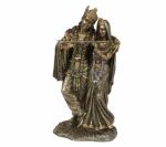 Kartique Home Decor Plastic Goddess Radha Krishna Couple Playing Flute 15.2 x 10.2 cm
