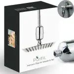 Purifit Silver Round Shower Filter For Hard Water, Removes Chlorine, Reduces Hairfall - Free Tap Conector And Extra-Filter (Model 1)