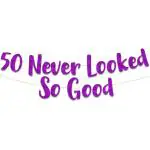 Festiko 50 Never Looked So Good Purple Glitter Banner 50th Birthday Decorations And Supplies