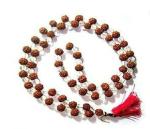 Feel Touch Mart 108+1 Bead Sphatik Rudraksha Mala Mahalaxmi Blessed Sphatik & Rudraksha Mala Valuable & Precious Quality Bead IGL Lab Certified