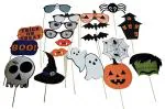 Jagmag Multicolor Halloween Party Prop Photo Booth Props Diy Kit For Party Supplies Featuring Boo Pumpkin Ghost Halloween Decorations Photo Booth Props (Set Of 20)