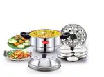 INDUCTION FRIENDLY MULTI KADAI, 3 IDLY PLATES WITH 1 STREAMER PLATE AND 1 MINI IDLY PLATE
