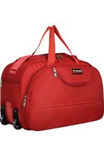 NHQ Fashion Red Nylon Travel Strolley Duffel Bag 50L