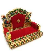 NAVRANG Red, Multicolor Wood Laddu Gopal Sinhasan