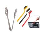 Blue Wonder Stainless Steel Momo Tong with 3 Pcs Wire Brush and Multicolour, Pack of 2