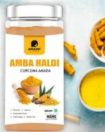 AmazerCare Amba Haldi Powder | Kasturi Haldi Powder (100gm Jar Packing) | Wild Turmeric Powder, Immunity Booster, Anti-Oxidant Spice for curries, marinades, soups, and teas, Face pack for Skin Care