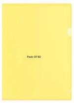 Shining Zon L Folder File A4 Size Durable Clear Transparent Plastic File Folders Paper Holders Organizer Document Sleeves for Protection Suitable for School, Offices & Projects (Pack of 90 Yellow Colour)