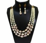 JAYA VISION ENTERPRISES Gemstone Rose Quartz beads & Pendant Necklace