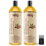 Rey Naturals Hair Oil Almond Hydrating, Softening, Nourishing, Antiaging and Hair Growth Cold Pressed - 200 ml