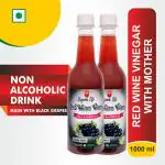 Organic Life Red Wine Vinegar with Mother Non Alcoholic Drink (Made with Black Grapes) 1000 ml