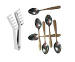 First Front Stainless Steel Noodle Tong and Golden Spoon (Pack of 2) l Kitchen Tools l Essential Kitchen Tools l Tools l Kitchen l Utensils l Stainless Steel Tools l Steel Kitchen Tools l Metal Tools