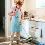 ZEXREL 2 in 1 Tile Cleaning Brush | Gap Cleaning Scrapper Brush with Wiper | Floor Brush Scrubber with Long Handle | Cleaning Tool & Accessories