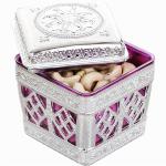 TruVeli Silver Plastic Dubai Mukhwas Dani Traditional Art Work Pasta Bowl,300 Ml