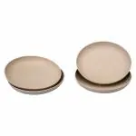 Irida Naturals Unbreakable Wheat Straw Plates Set of 4-8 inches (Soft Beige) Reusable, Lightweight, Eco-Friendly & Safe for Microwave, Freezer & Dishwasher, Small Plates for Snacks, Dessert