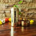 PUJACRAFT Brass Coffee Filter with Dabara Set (150 ML) 6 x 6 cm