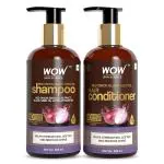 WOW Skin Science Red Onion Black Seed Oil Shampoo & Conditioner Kit with Red Onion Seed Oil Extract, Black Seed Oil & Pro-Vitamin B5 (Shampoo + Conditioner)