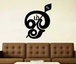 Lanstick Vinyl Black Walldecor Lord Muruga Ohm Logo With Vel Image Self Adhesive Wall Stickers 24 inch