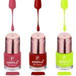 Perpaa Pink Punch, Stylish Red, Neon Nail Polish (Pack Of 3)