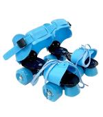 TLISMI Cute Colored Adjustable Size Four-Wheel Roller Skates with Front Brake Sliding Pulley Strap Slalom smooth Inline Lightweight Skating Shoes for Unisex Beginners, Advanced Kids of Age 8-16 Years