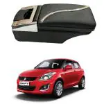 Oshotto PU Leather AR-02 Car Armrest Console Box Compatible with Maruti Suzuki Swift (Old) - Black