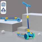 NHR Smart Kick Scooter , 3 Adjustable Height, Foldable,Front Wheel LED light & PVC Wheels for Kids, Capacity 35kg (3+ Years ,Blue)