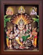 7 Hills Store lakshmi narasimha swamy photo frame (9 Inch x 12 Inch Frame),Wall Mount