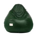 Sattva Classic Dark Green Leatherette Bean Bag Cover 29 inch x 29 inch x 44 inch