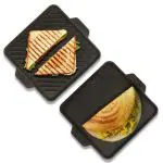 The Indus Valley Naturally Non Stick, Long Lasting Black Pre-Seasoned Cast Iron Square Griddle Grill Pan