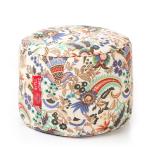 Style Homez Round Cotton Canvas Floral Printed Bean Bag Ottoman Stool Large Size Cover Only, Multi Color
