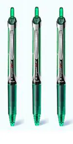 Pilot Hi-Tecpoint V5 RT Extra Fine Point Liquid Ink Pen | Tip Size - 0.5MM | Retractable and Refillable | Dimpled Rubber Grip with Unique Dimple Tip Technology | Ink Colour - Green | Pack of 2