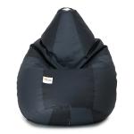 SATTVA Classy.Elegant.Stylish XXL Black and Grey Check Leatherette Bean Bag Cover 24 inch x 24 inch x 42 inch