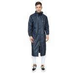 ROBOSKIN Frank Raincoat For Men Waterproof Long/Full Rain Suit For Men Waterproof Best with Hood Includes Carrying Pouch | Blue Colour | Free size