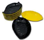 Inpro Melamine Stylish Designer Quarter Plates (Pack of 12) For Snacks Plate - Quarter Plate-Melamine Plate-designer Plate- Leaf Plate-Kitchen crockery- 6 Yellow & 6 Black color Plates-dinner plates-Dishwasher-safe plates - Lightweight dinnerware.