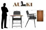 AULKI -Study Chair with-Writing pad Use for Study Reading Seating Tutorial, College, Classroom Home-Office Educational Centre (Black)_Dup_11